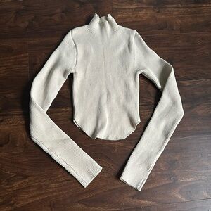 Nude mock neck sweater